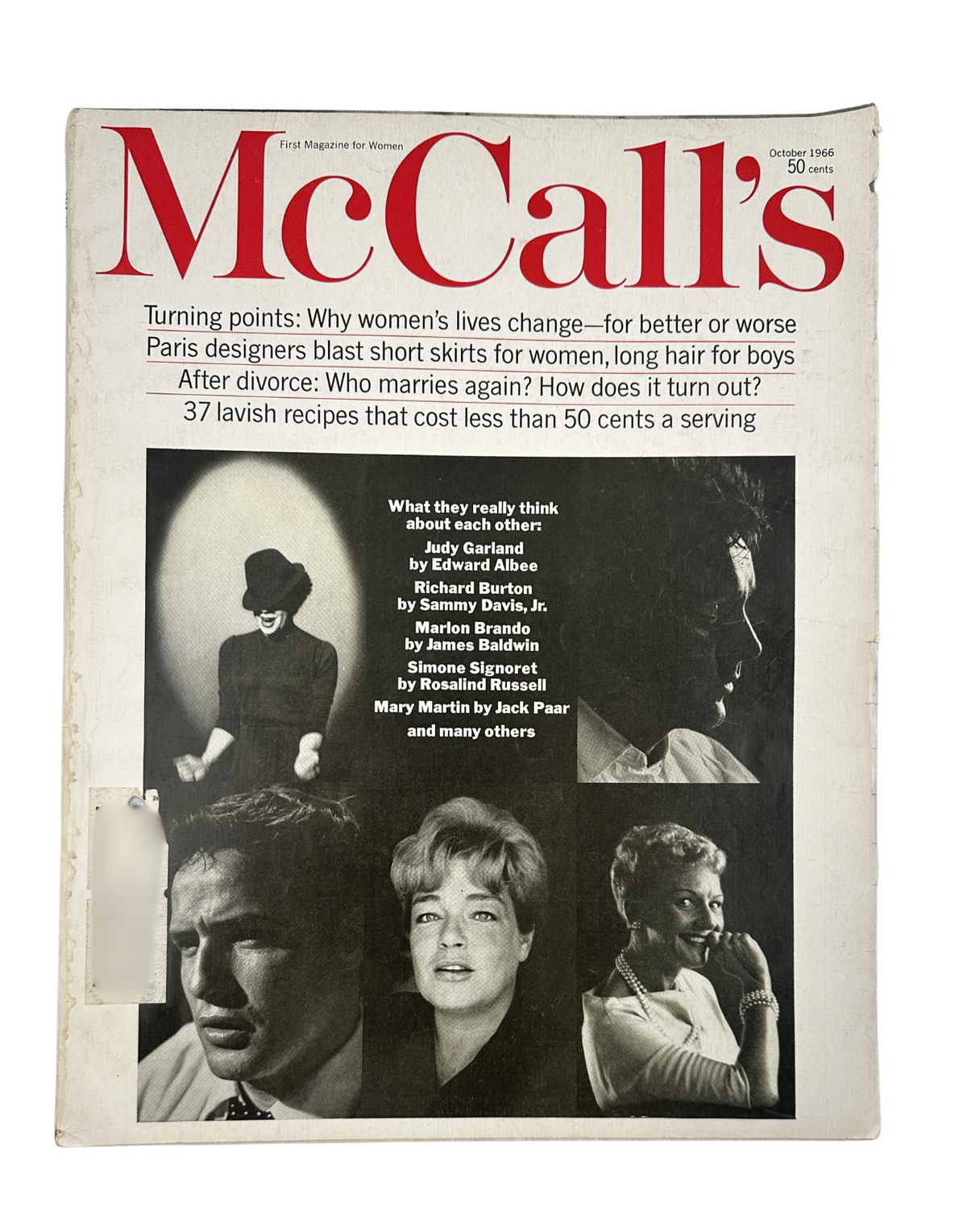 McCall's Magazine October 1966 Judy Garland, Richard Burton, Marlon Brando