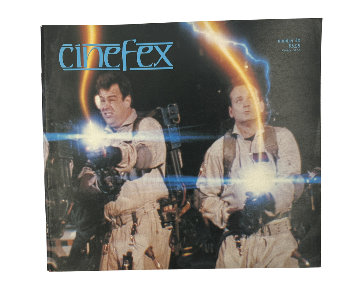 Cover of Cinefex Magazine November 1989 No. 40 featuring characters from Ghostbusters II with proton packs.