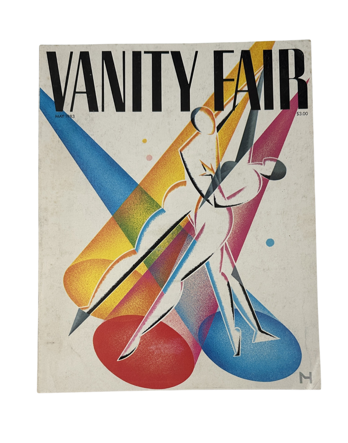 Vanity Fair Magazine May 1983 Cover featuring a colorful abstract illustration by Mick Haggerty, showcasing a dancer in motion.