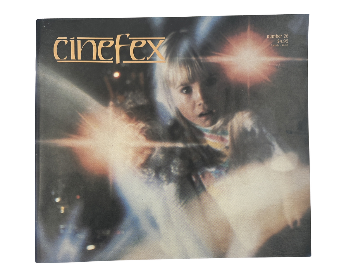 Cinefex Magazine May 1986 No. 26 featuring Poltergeist II cover with a child witnessing supernatural phenomena, in very good condition.