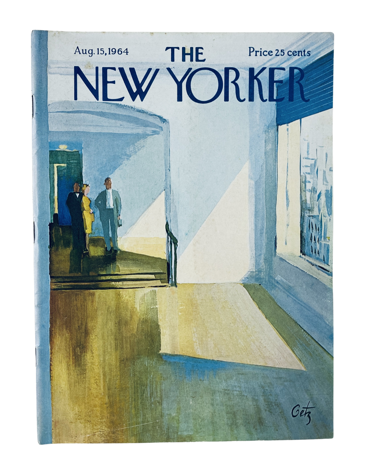 Cover of The New Yorker Magazine August 15, 1964, featuring a modern interior art design by Arthur Getz.