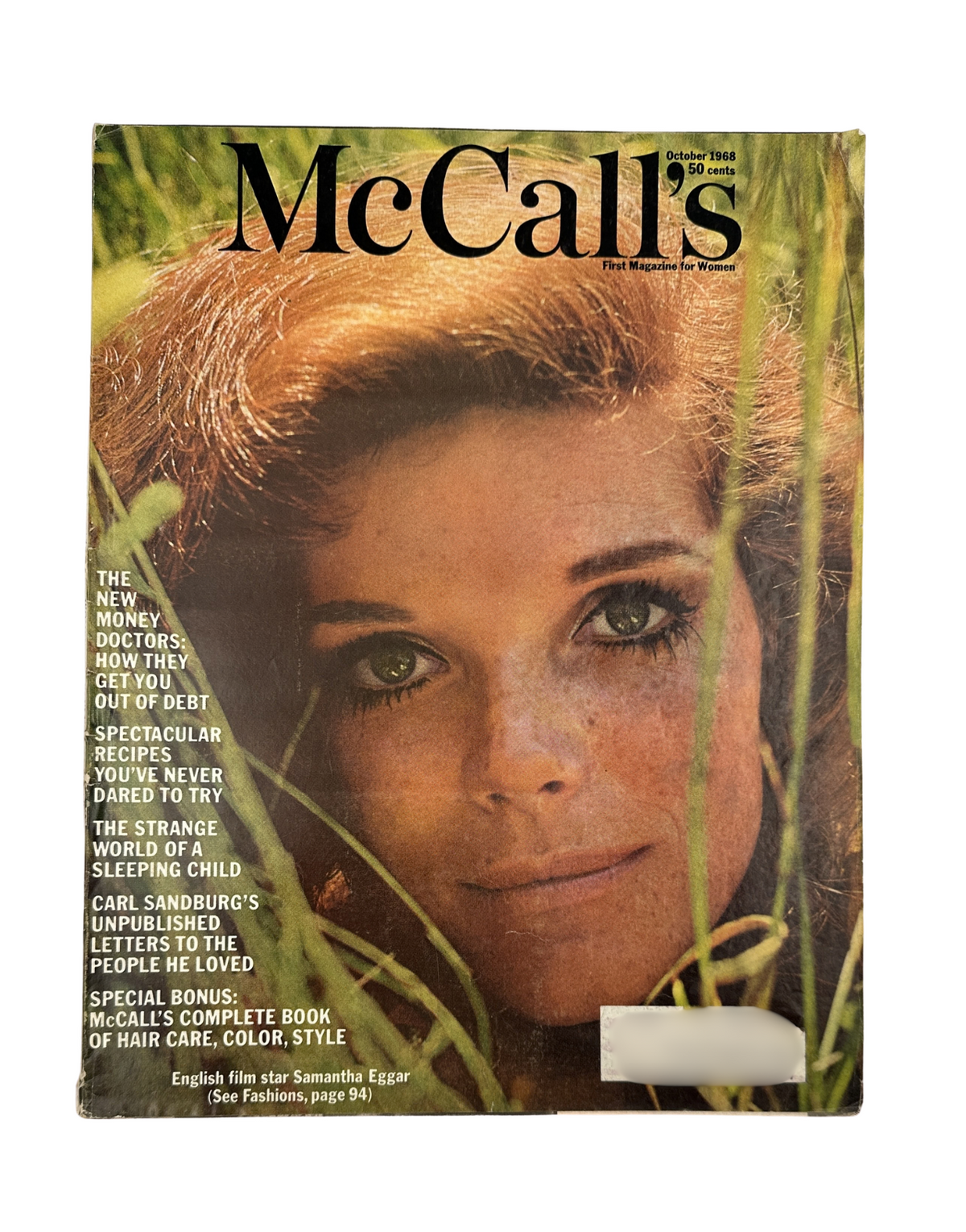 McCall's Magazine October 1968 Samantha Eggar, Carl Sandburg, Hair Care