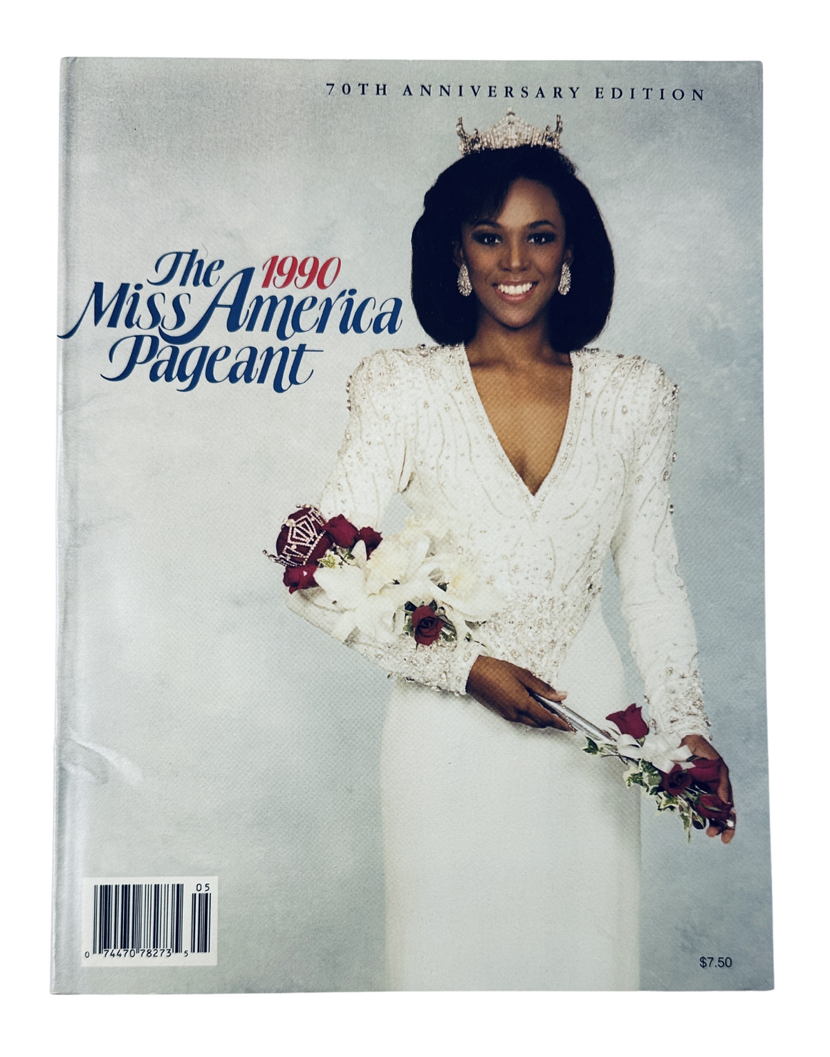 The 1990 Miss America Pageant Magazine cover featuring Debbye Turner on the front, celebrating the 70th Anniversary edition.