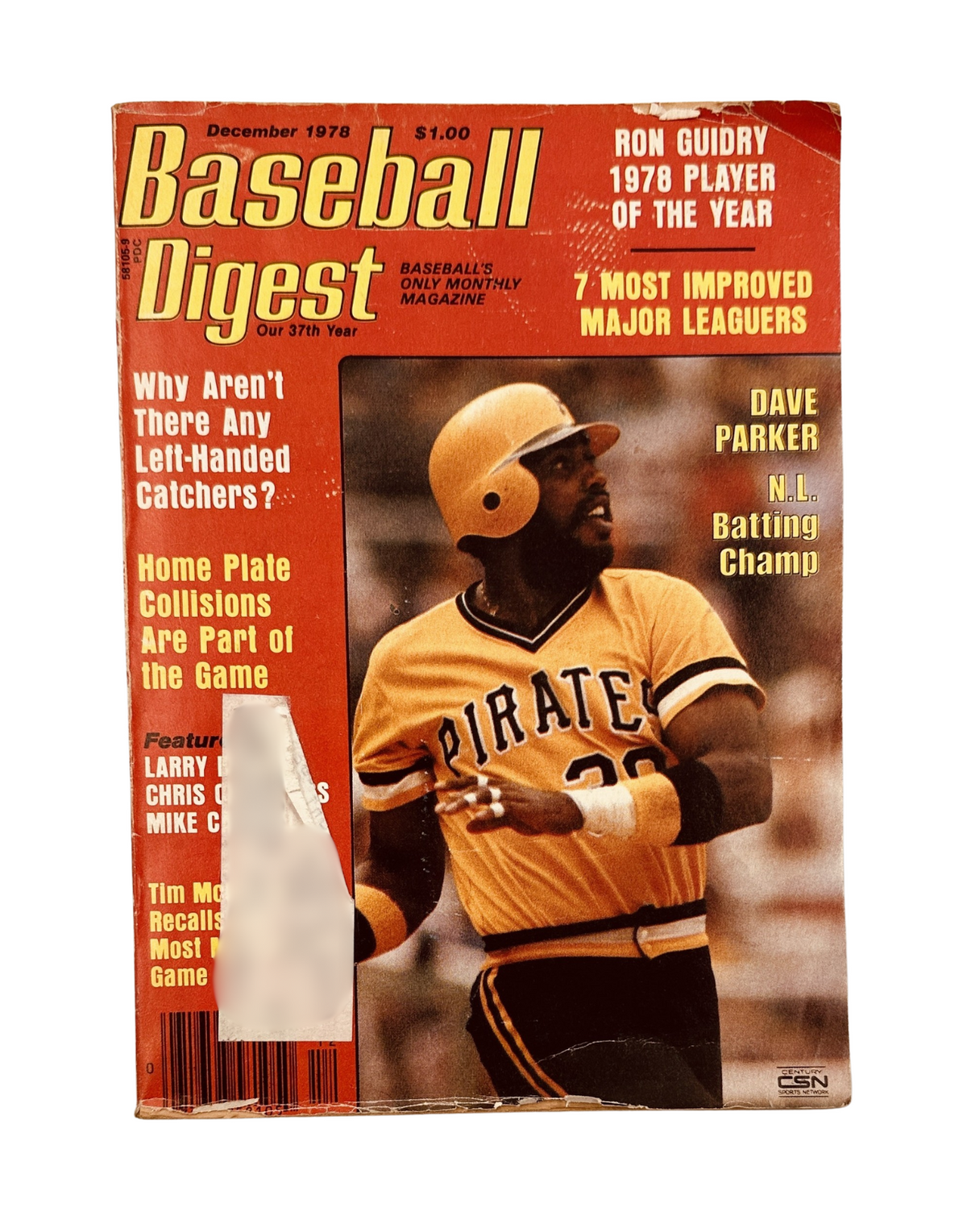 Baseball Digest Magazine cover for December 1978 featuring Dave Parker and Ron Guidry, with highlights on players and articles about Major League Baseball.