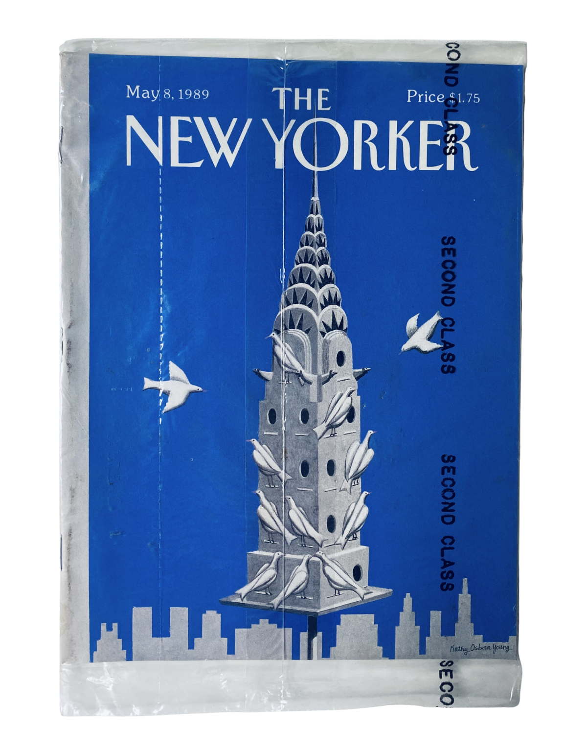 SEALED The New Yorker Magazine May 8, 1989 featuring the Chrysler Building and birds on the cover, representing a vintage collectible in brand new condition.