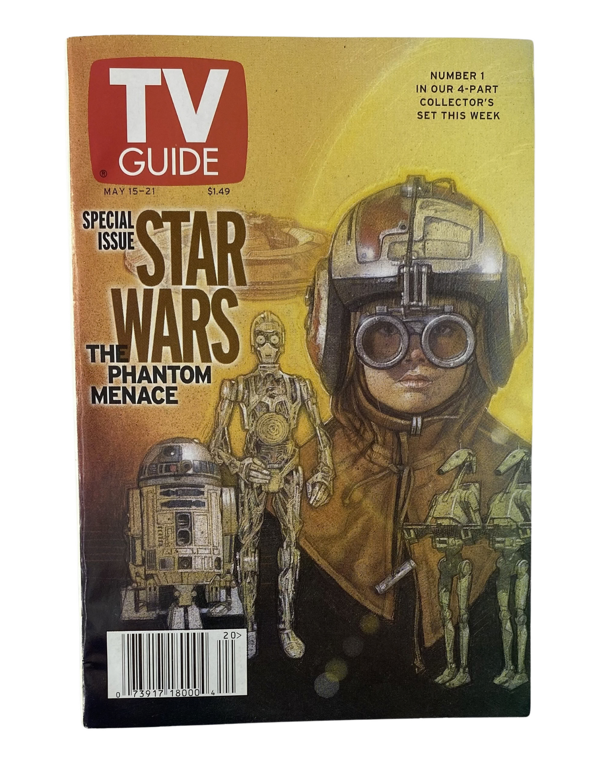 TV Guide Magazine May 15, 1999 cover featuring Star Wars The Phantom Menace with Anakin and C-3PO.