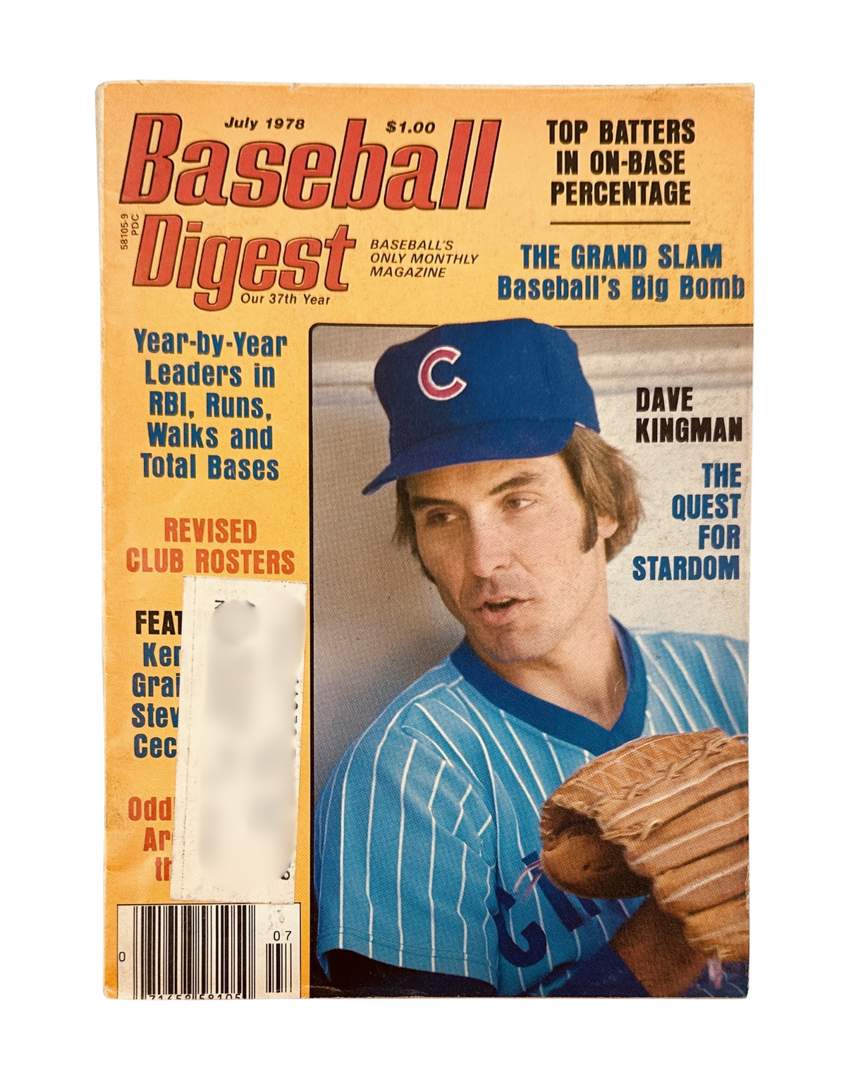Cover of Baseball Digest Magazine, July 1978 featuring Dave Kingman and the title 'Baseball Digest Magazine July 1978 Dave Kingman Joe Morgan MLB'. The magazine showcases baseball statistics and player stories.