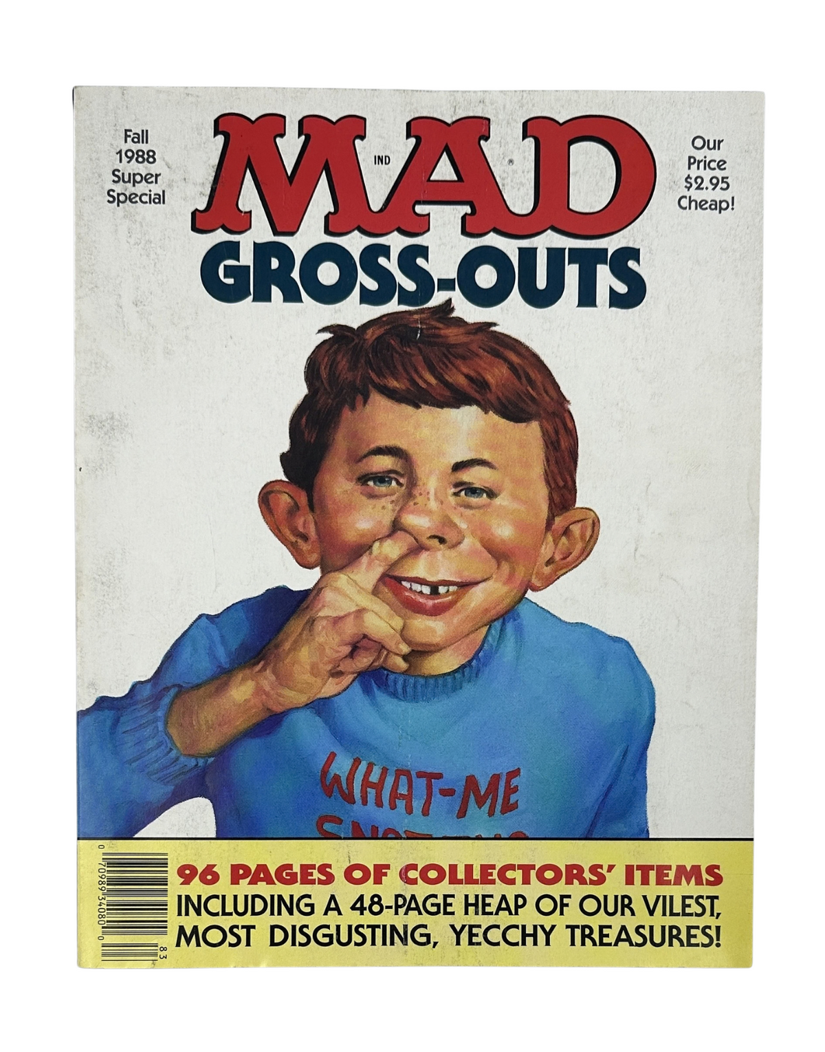 Cover of MAD Magazine No. 64 Fall 1988 titled 'Gross-Outs' featuring a comedic illustration of a young boy with an amusing expression and the phrase 'WHAT-ME SNAG?' prominently displayed.