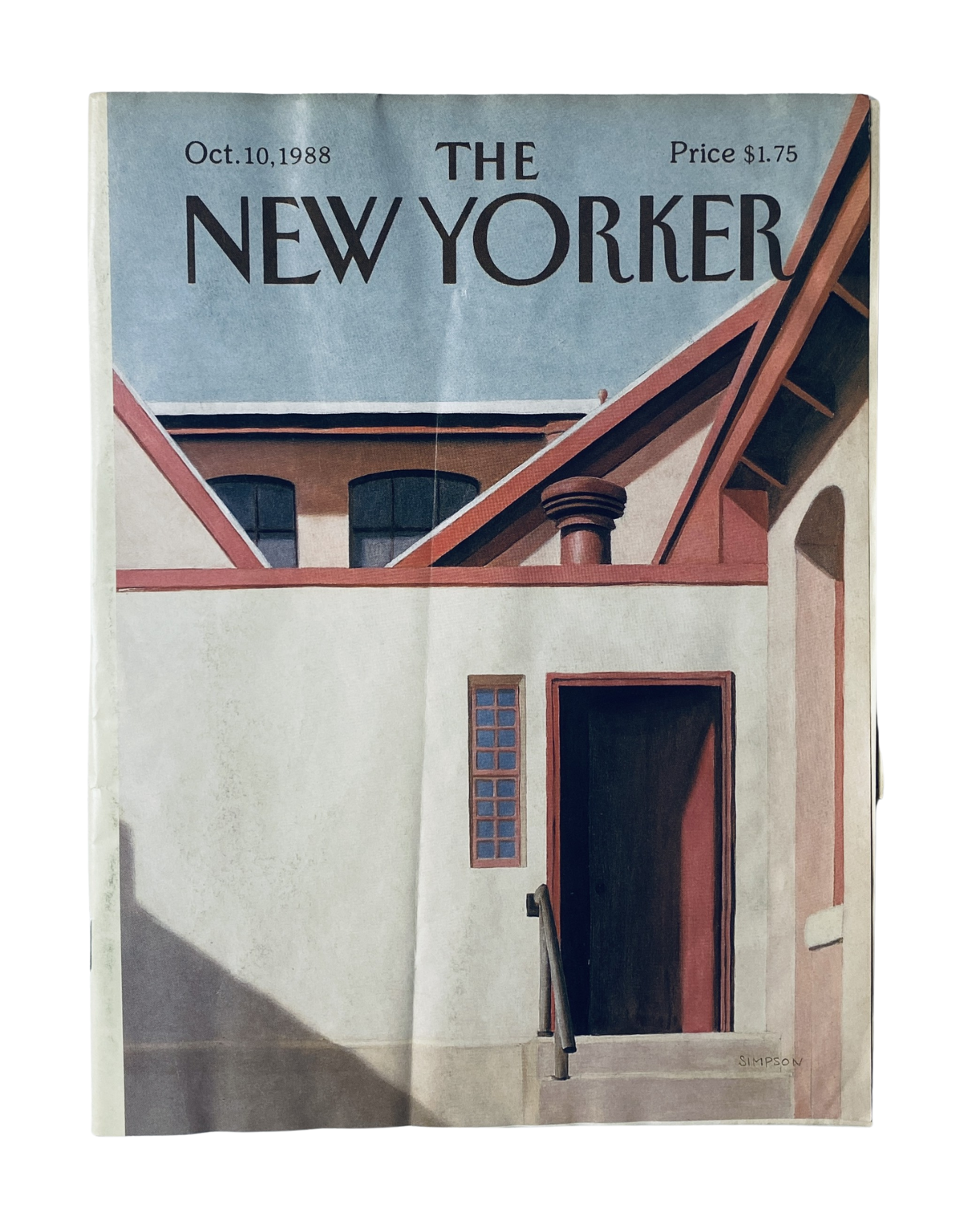 Cover of The New Yorker Magazine from October 10, 1988 featuring an architectural design by Gretchen Dow Simpson.