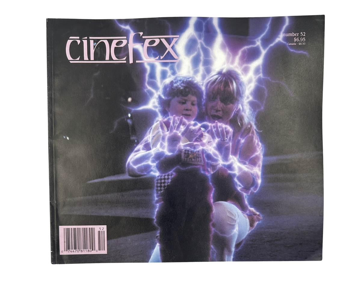 Cinefex Magazine November 1992 No. 52 featuring a striking cover image of a mother and child surrounded by electric energy, from the film Honey I Blew Up the Kid.