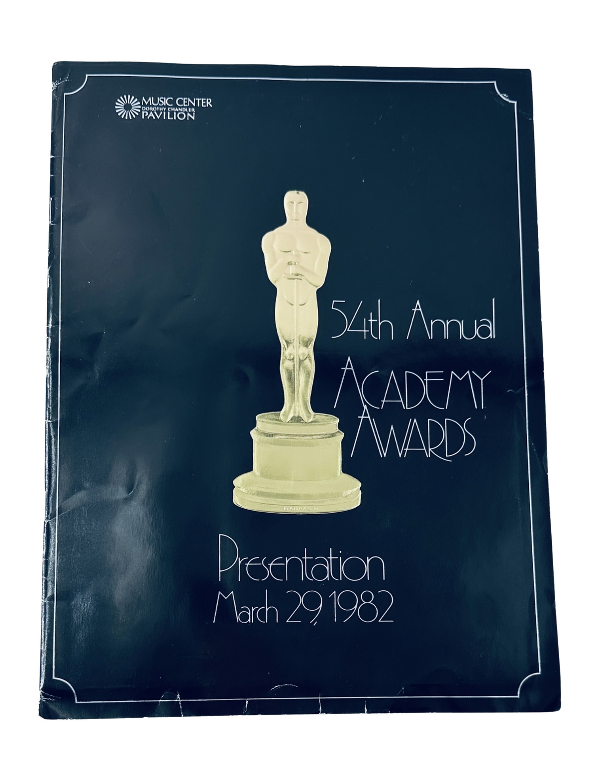Front cover of the 54th Annual Academy Awards Magazine from March 29, 1982, featuring an Oscar statue.