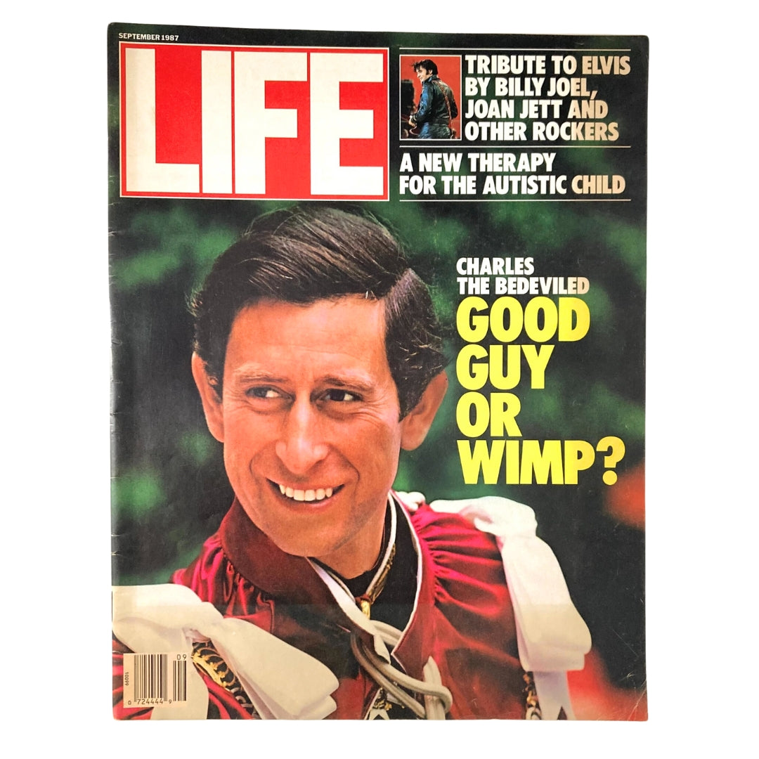 Cover of VTG Life Magazine September 1987, Volume 10, Number 9, featuring Prince Charles with the headline 'Good Guy or Wimp?'. This vintage magazine captures the essence of late 80s culture.