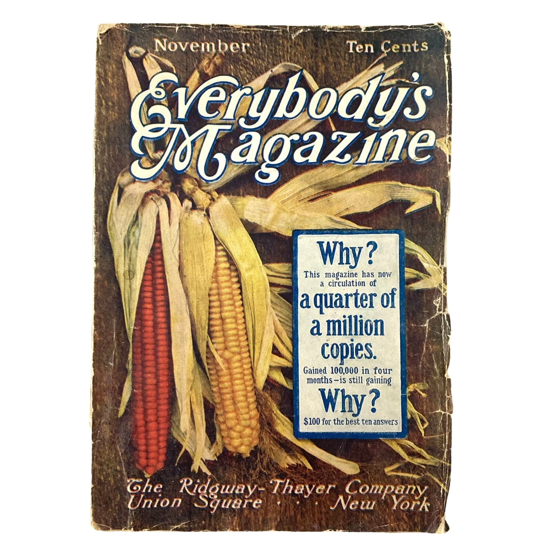 Cover of VTG Everybody's Magazine November 1903 featuring an article on A Game of Duplicate Whist, showcasing vintage design elements and historical significance.