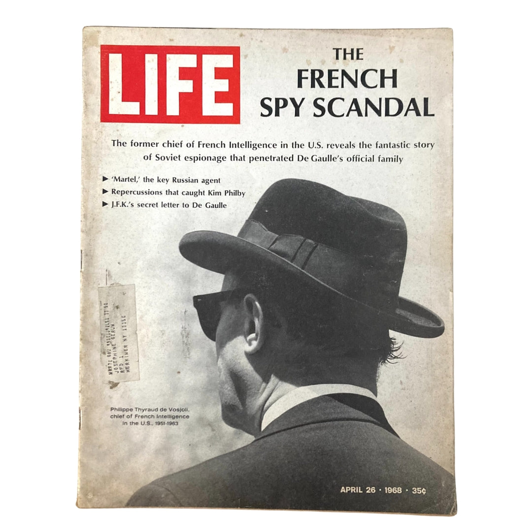 Cover of VTG Life Magazine, April 26, 1968, Vol 64 No. 17 featuring an article on the French Spy Scandal by Philippe Thyraud de Vosjoli.