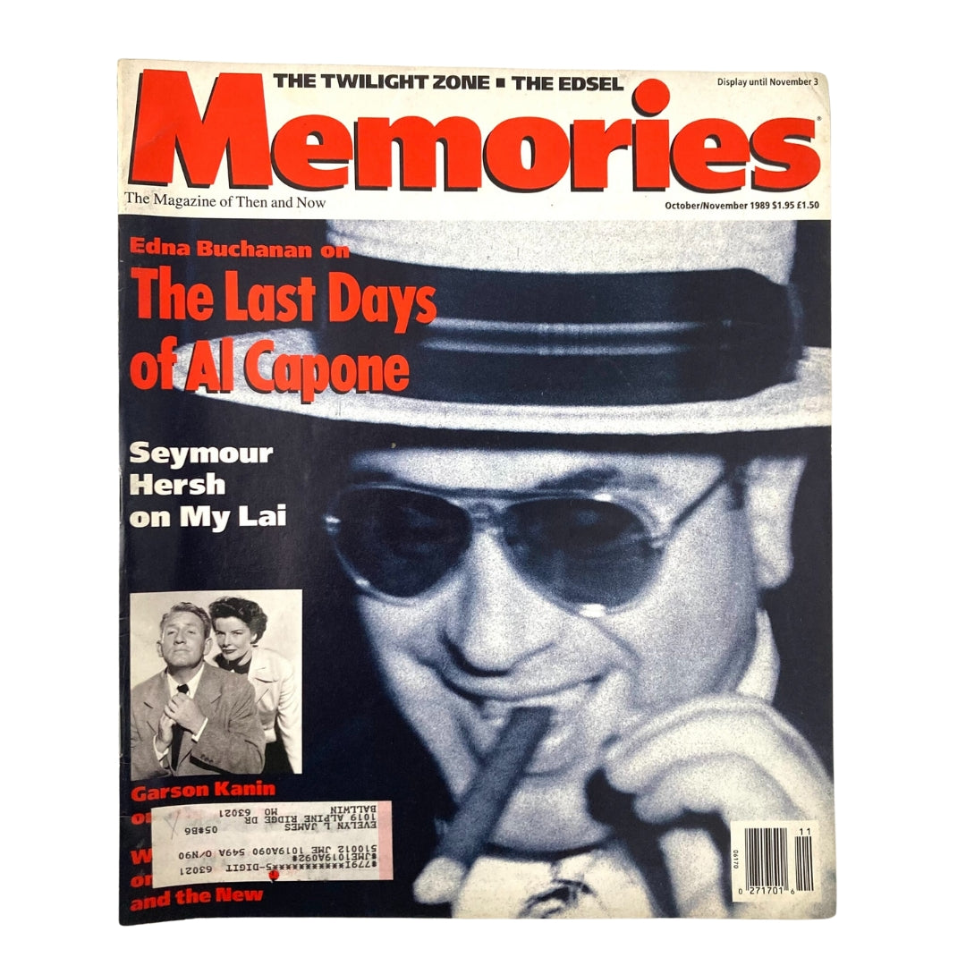 Cover of the VTG Memories Magazine of Then and Now, October 1989, featuring a portrait of Al Capone with a cigar, highlighting 'The Last Days of Al Capone' article.