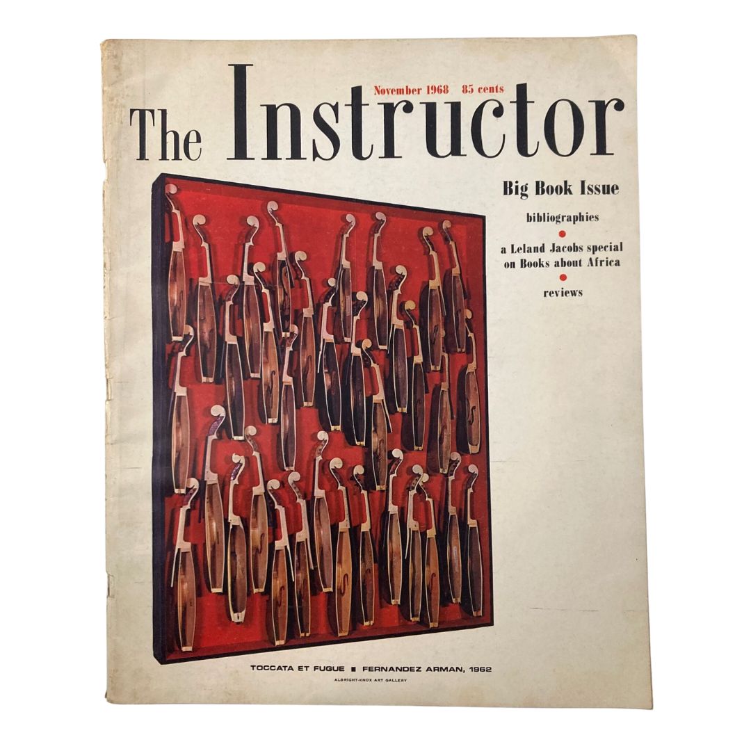Cover of VTG The Instructor Magazine, November 1968, featuring artwork related to Toccata Et Fugue, showcasing a vintage aesthetic important for music enthusiasts and collectors.