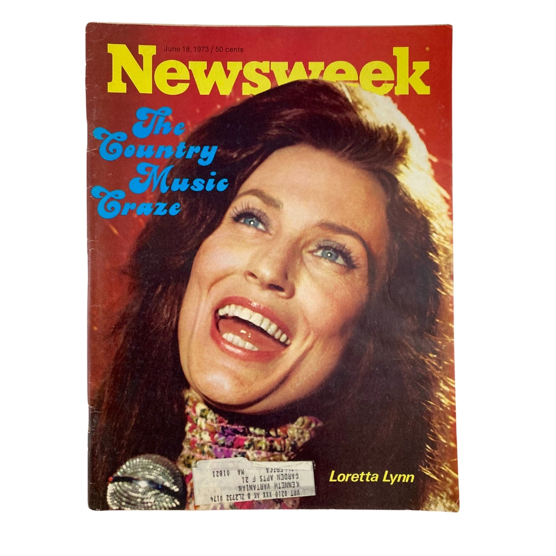 VTG Newsweek Magazine June 18 1973 featuring Loretta Lynn on the cover, highlighting the Country Music Craze with vibrant colors and an iconic image of the artist smiling.