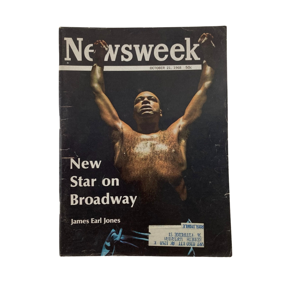 Cover of the VTG Newsweek Magazine dated October 21, 1968 featuring James Earl Jones as the New Star on Broadway.