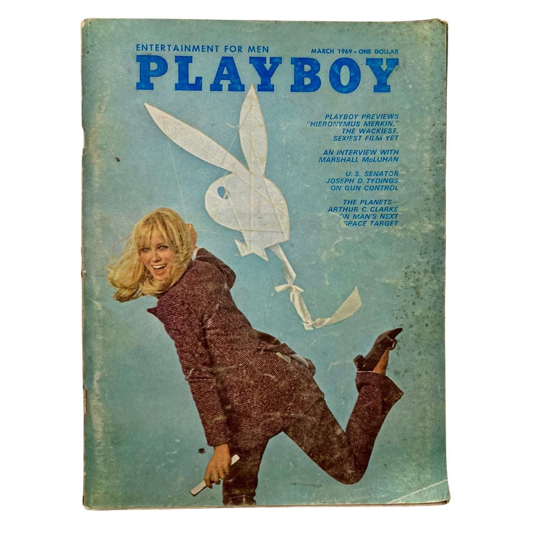 Vintage Playboy Magazine March 1969 Kathy MacDonald w Centerfold No Label