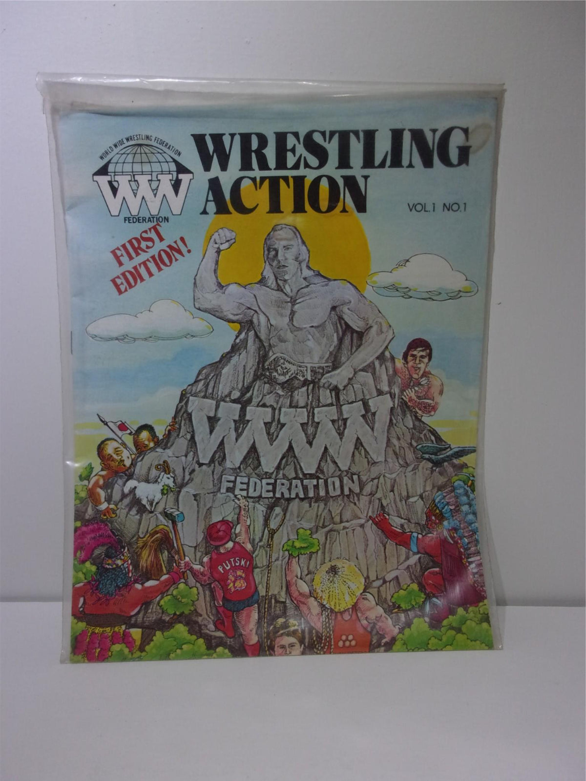 WWWF Wrestling Action Vol. 1 No. 1, First Edition: Featuring Billy Graham on the cover, a rare collector's magazine.
