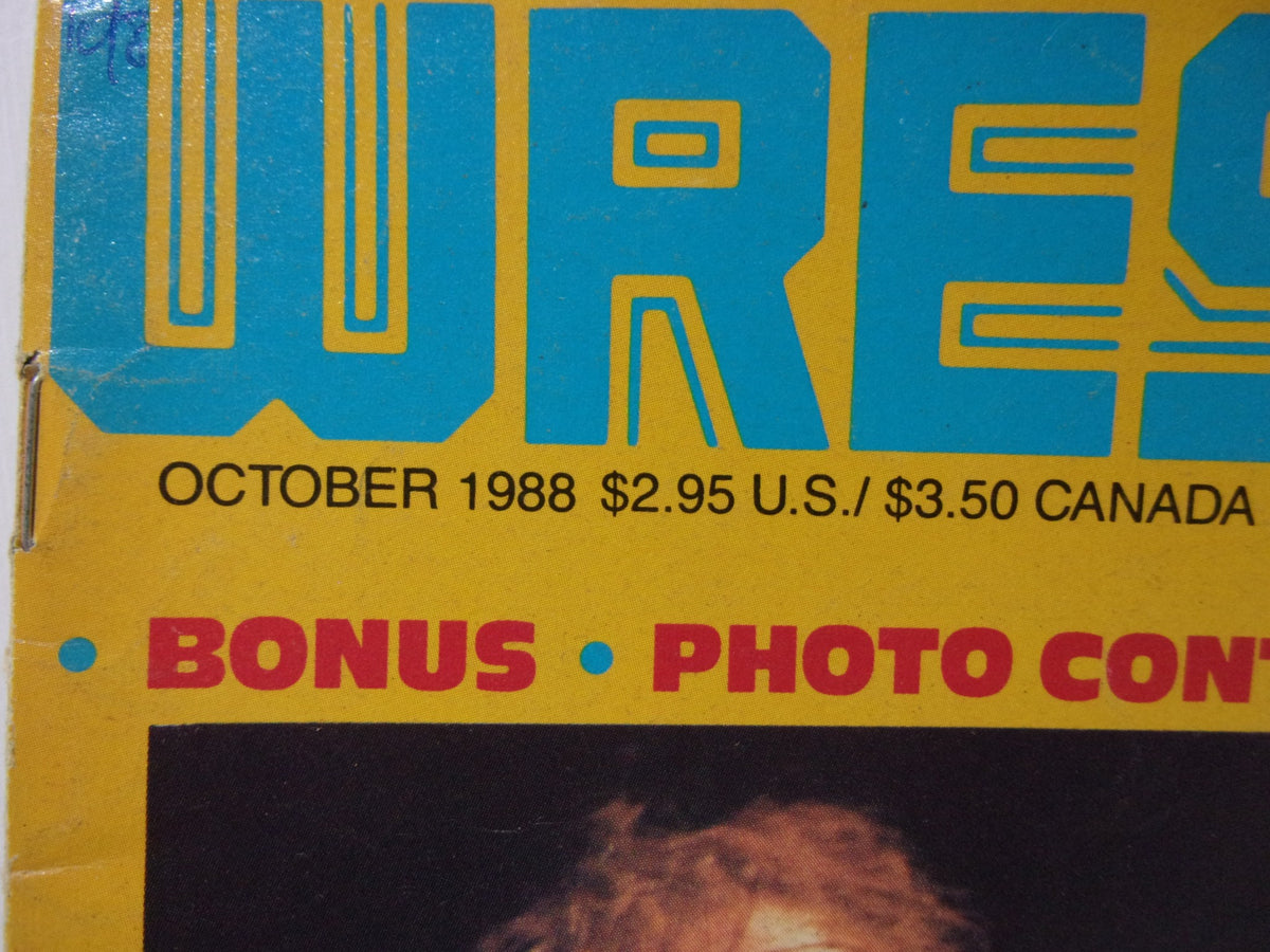 Close-up of Wrestling Life Magazine: October 1988 title and date, showcasing the iconic magazine's nostalgia and significance in wrestling history.