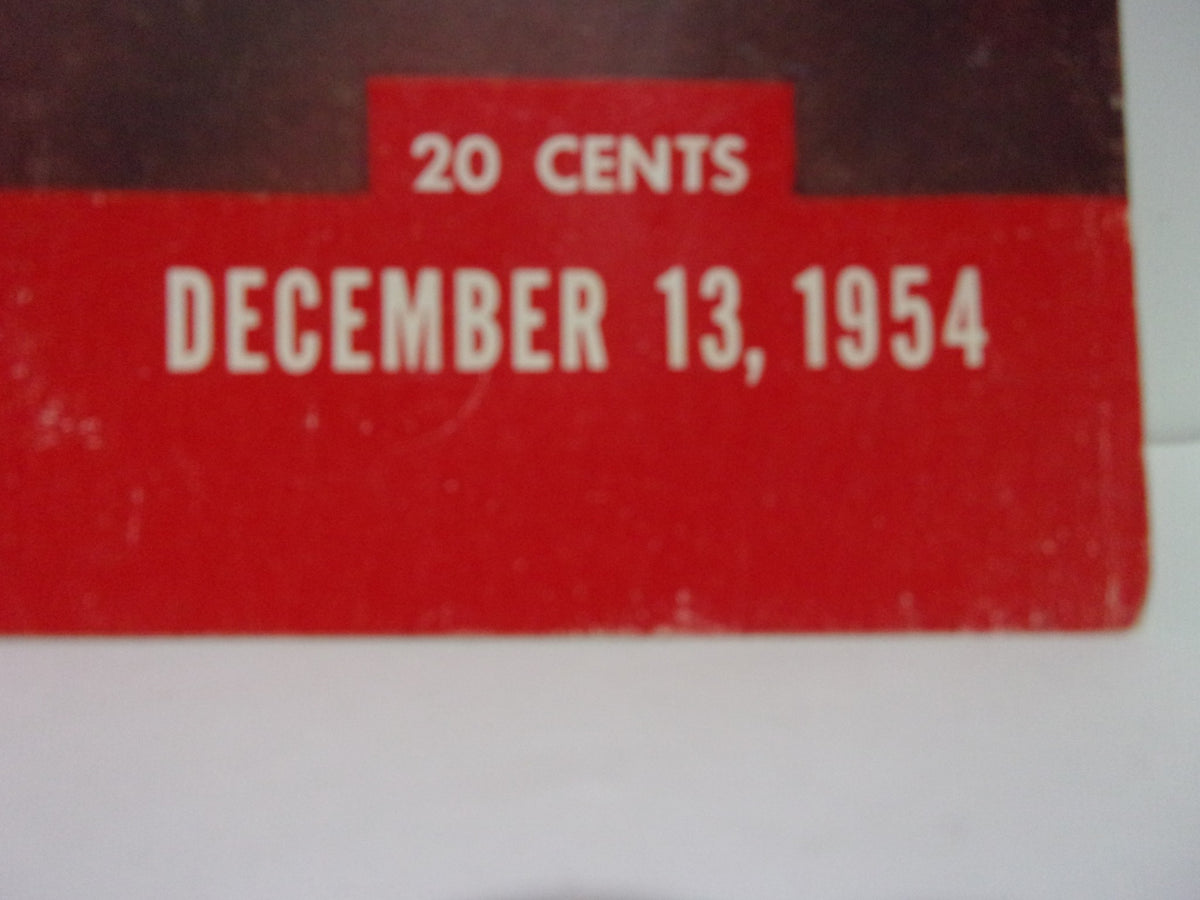 Close-up of the cover date from Life Magazine: December 13 1954, showcasing the publication date and price.