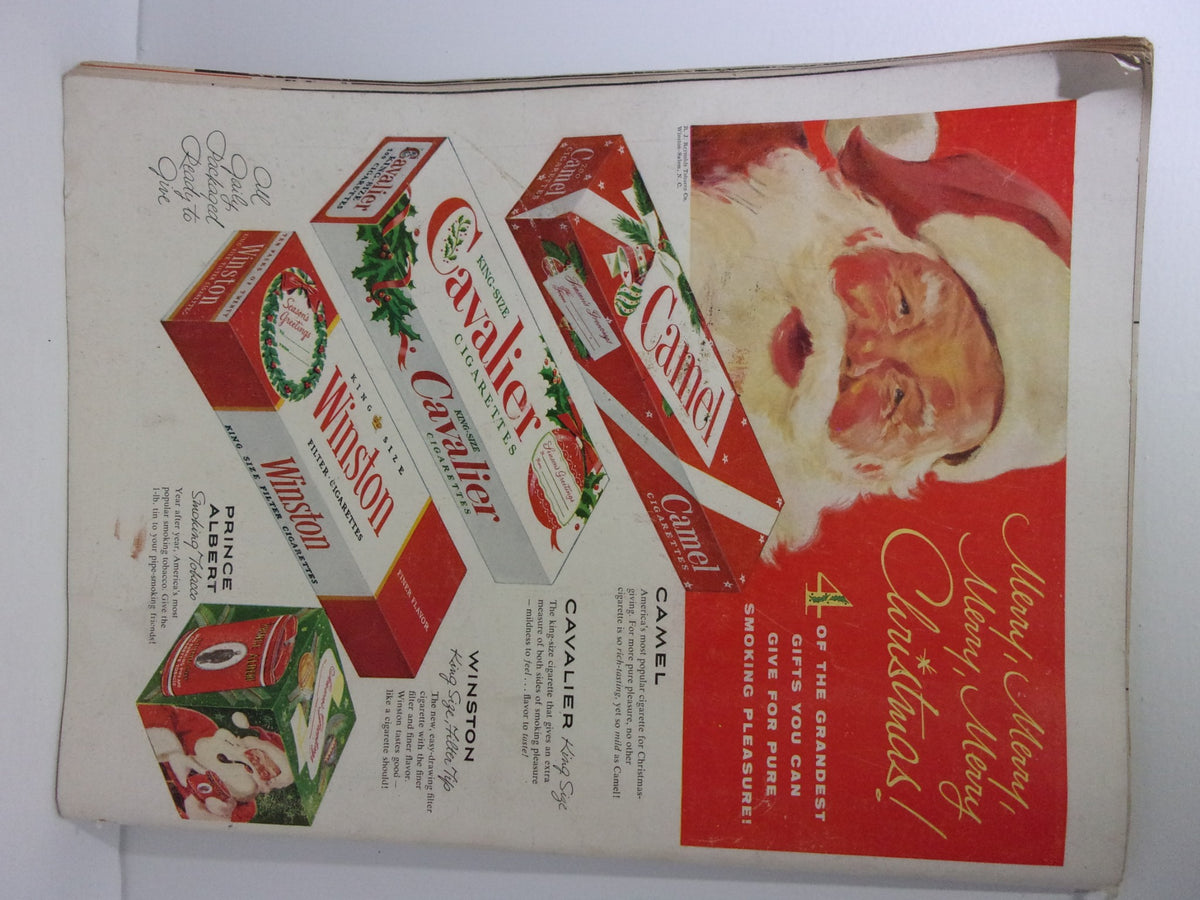 Advertisement page featuring Santa Claus from Life Magazine: December 13 1954, highlighting Cavalier and Camel cigarettes during the holiday season.