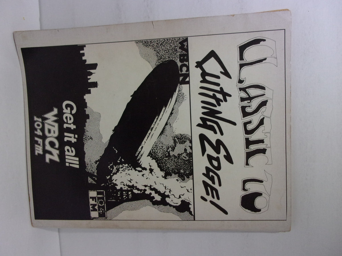 Cover of an advertisement in Forced Exposure Magazine: Chain Gang, Winter 1988 #13, featuring a classic black and white design for WBCN's radio promotions.