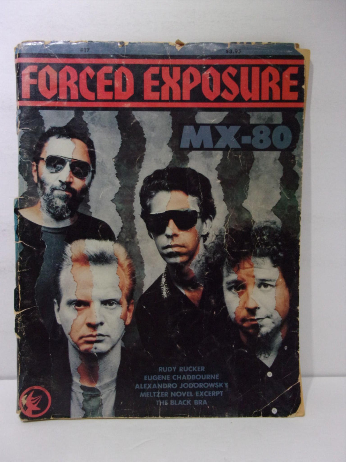 Cover of Forced Exposure Magazine #17 featuring the experimental band MX-80 with the title prominently displayed, showcasing cultural insights from the 1980s alternative music scene.
