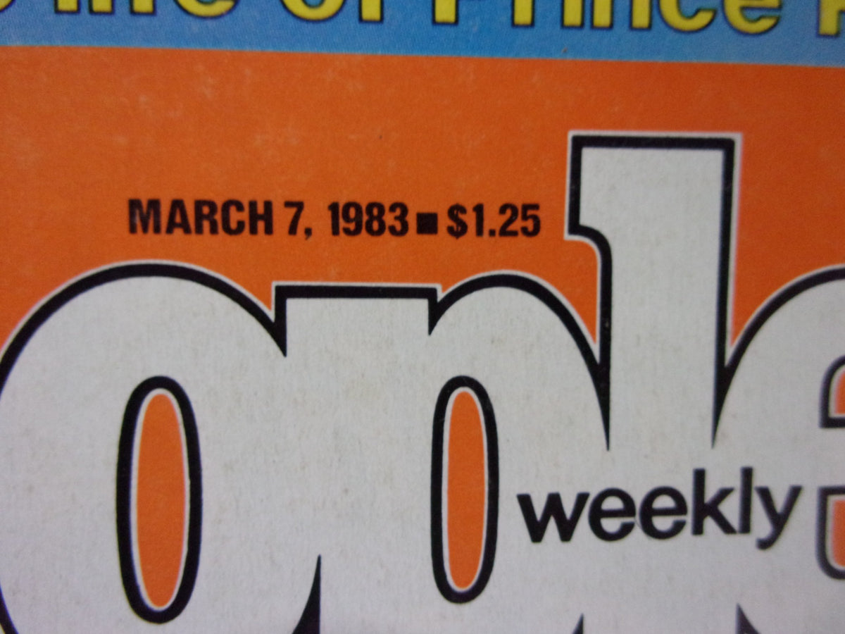 Close-up of the date and price on the People Weekly Magazine from March 7, 1983, marking its vintage appeal.