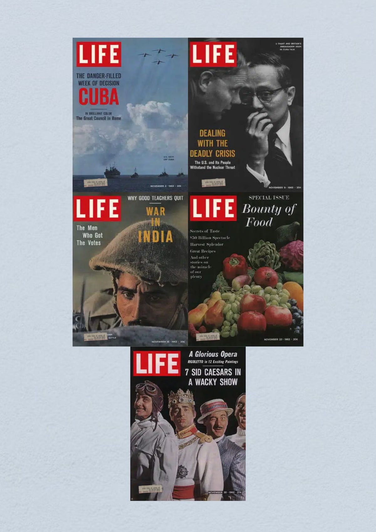 Life Magazine November 30, 1962 cover showcasing a Glorious Opera featuring Sid Caesar in a wacky show.