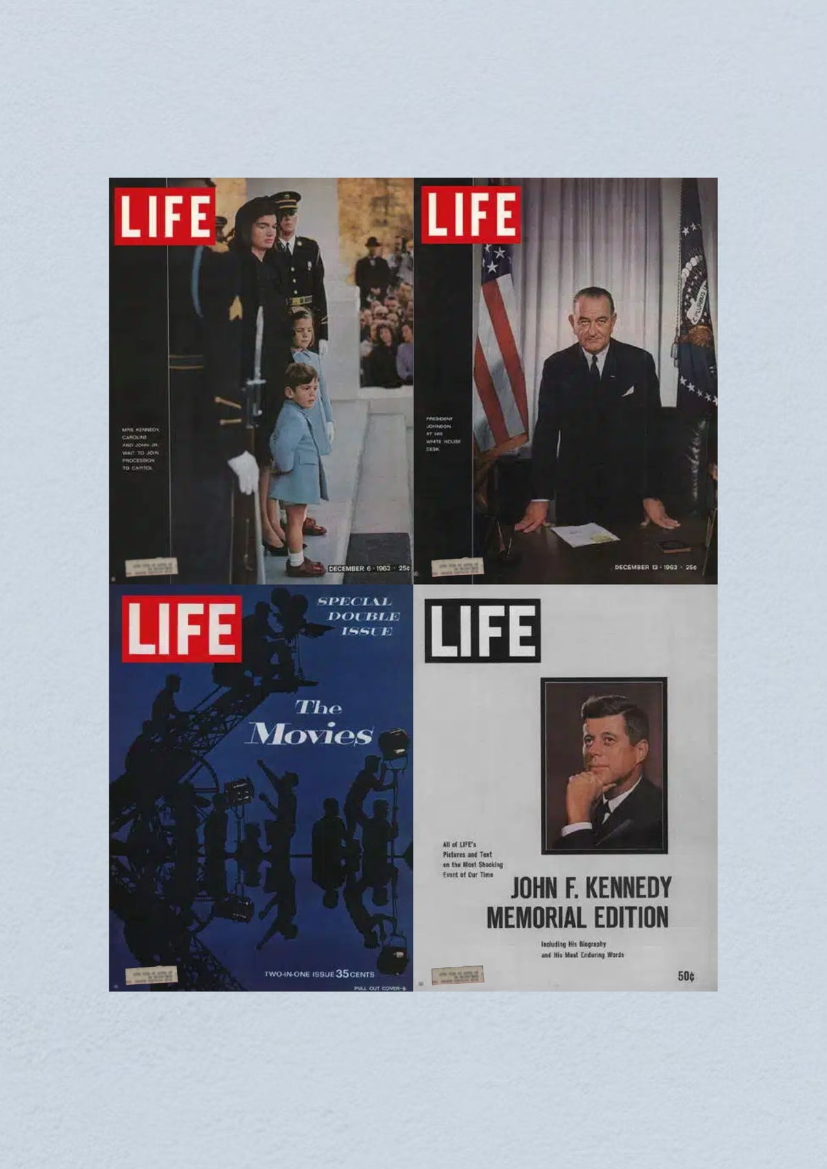 Life Magazine December 1963 Cover for John F. Kennedy Memorial Edition, showcasing important insights and tributes to JFK.
