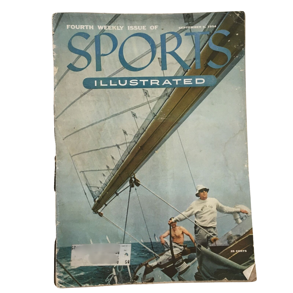 1954 Sports Illustrated magazine cover featuring yacht racing, part of the Lot of 9 1950s Sports Illustrated Magazine Collection.