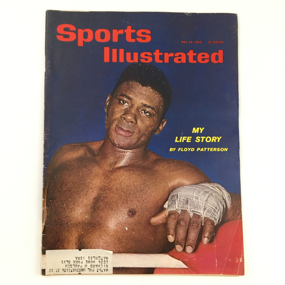 Lot of 8 1950s-1980s Sports Illustrated Magazine Boxing Collection ALI Liston featuring the May 28, 1962 cover with Floyd Patterson and the title 'My Life Story'.