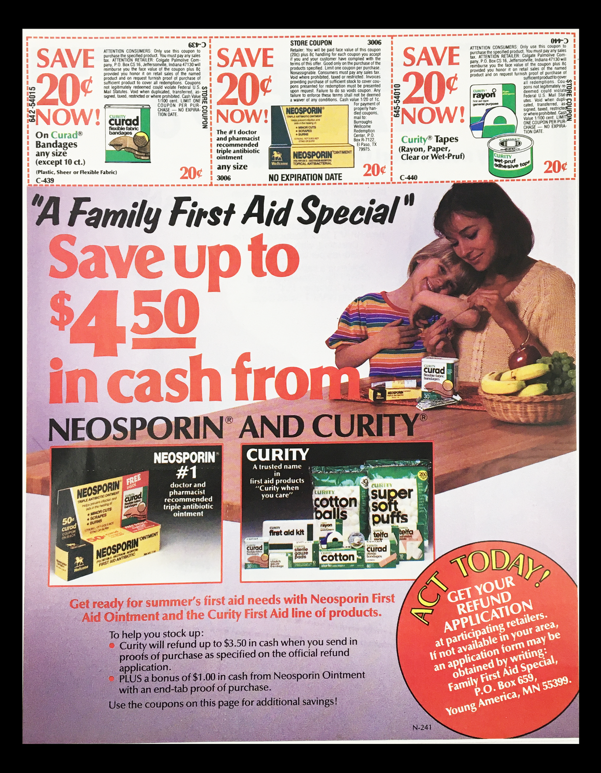 1984 Kraft Taco Dressing Circular Coupon Advertisement featuring colorful illustrations showcasing taco dressing products and typical promotions of the era, capturing the essence of 1980s food marketing.