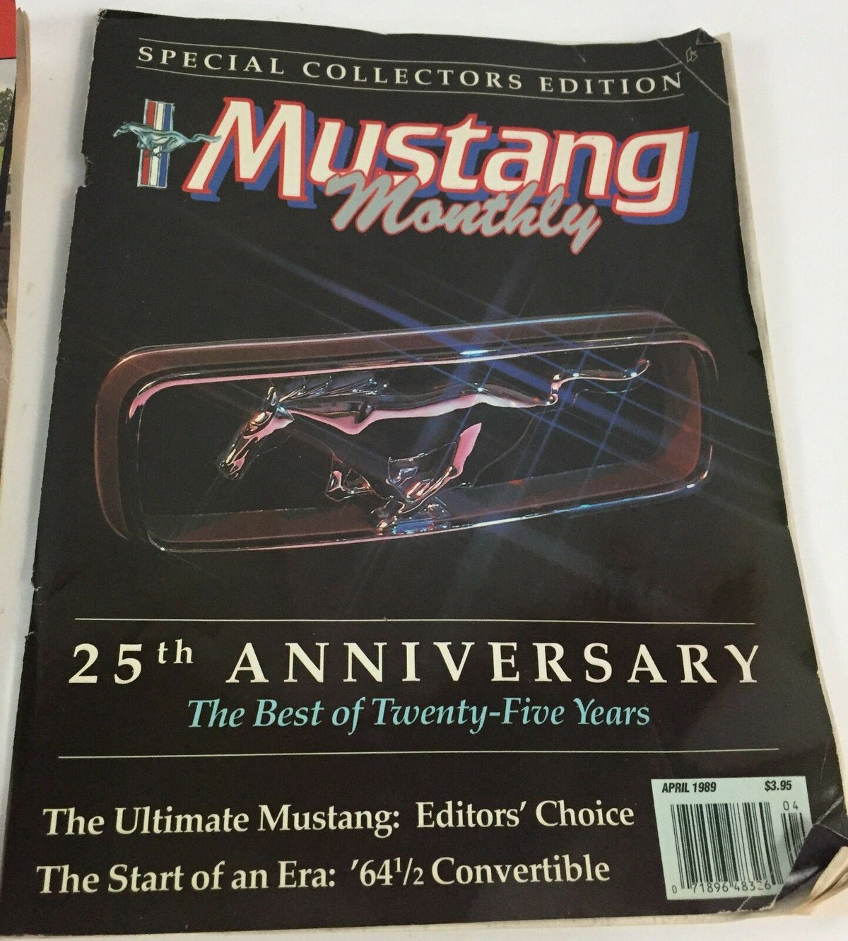 Cover of Mustang Monthly, April 1989, Special Collector's Edition celebrating the 25th Anniversary of the Mustang, part of the lot of 3 vintage magazines: Hot Rod Magazine, Kit Car Illustrated & Mustang Monthly.