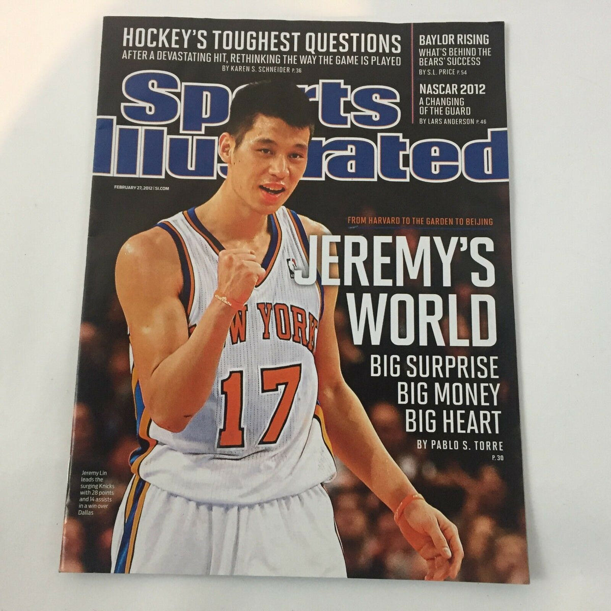 Jeremy Lin Linsanity Sports Illustrated magazine showcasing Jeremy Lin in action, capturing the moment from 'Against All Odds' highlighting his unexpected success with the New York Knicks.
