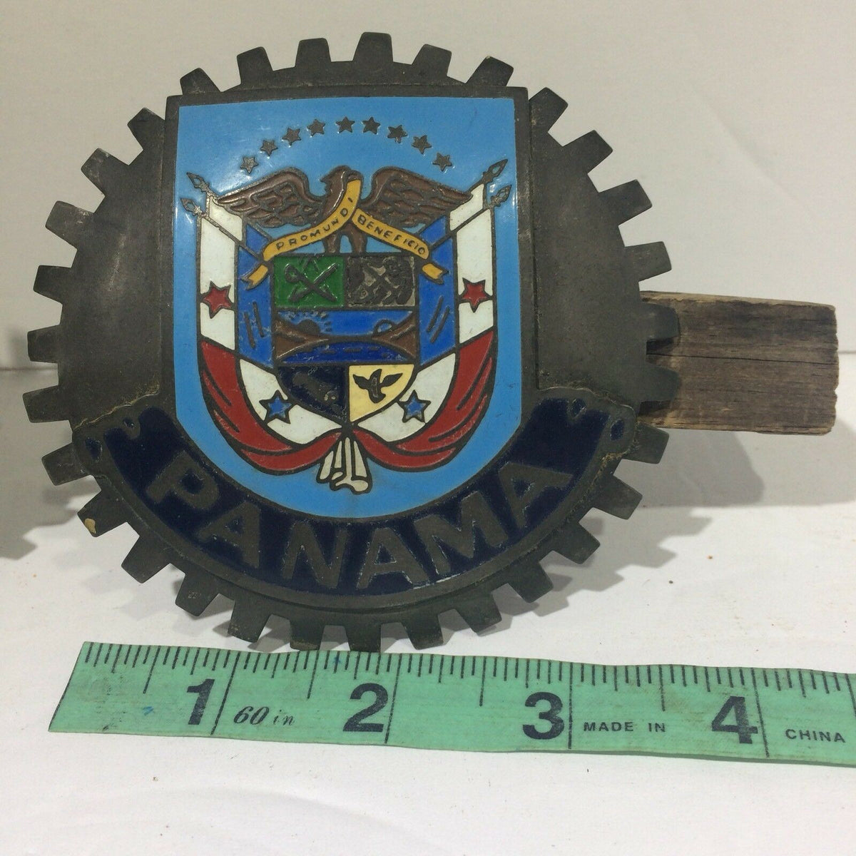 Lot of 2 Vintage Panama EMBLEM  BADGE METAL 4" Advertising, Souvenir
