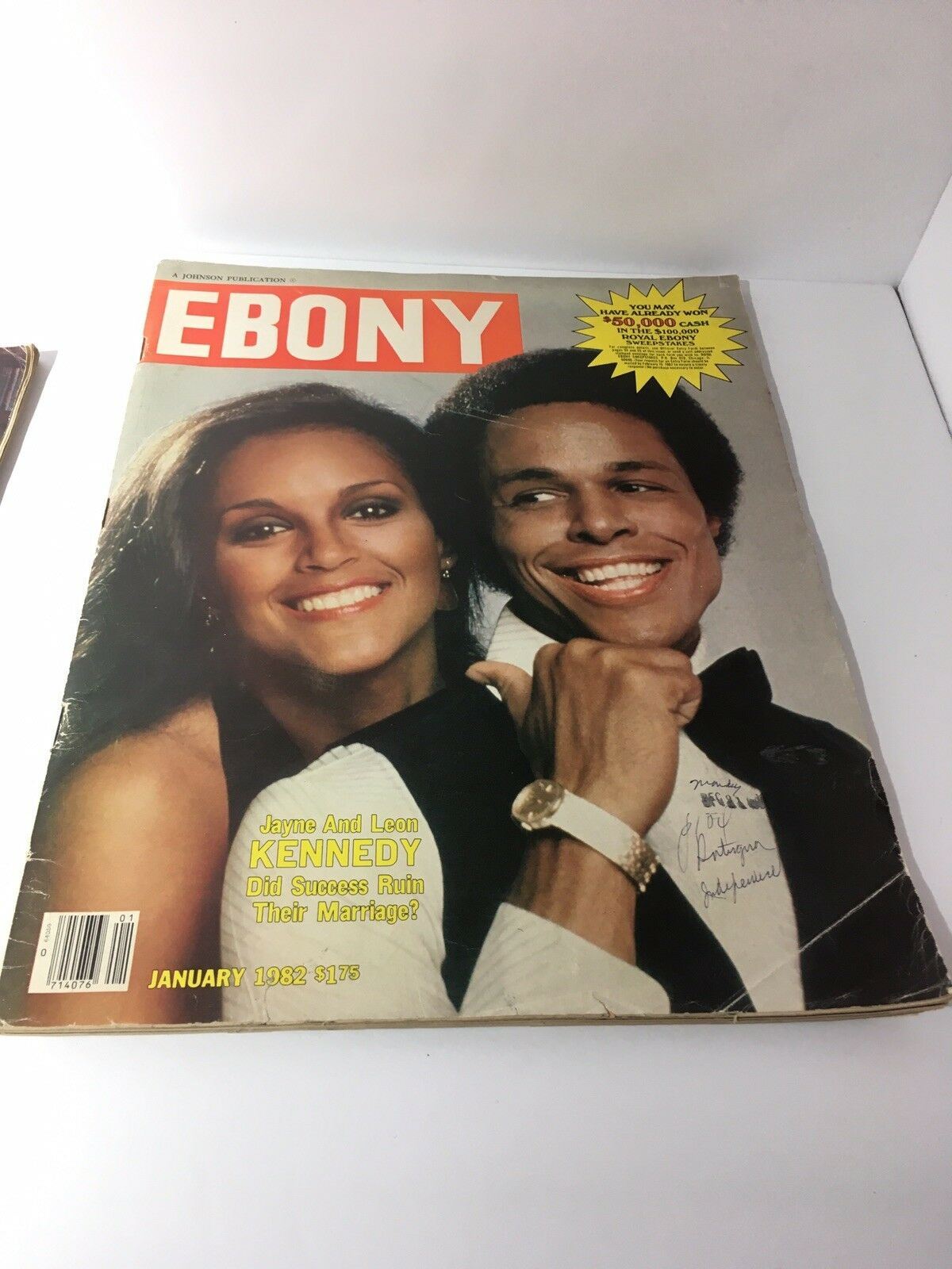 Vintage Ebony Magazine January 1982 cover featuring notable African American couple, highlighting 'Vintage Ebony Magazine Lot of 4 1980s African American Black Celebrity Culture'.