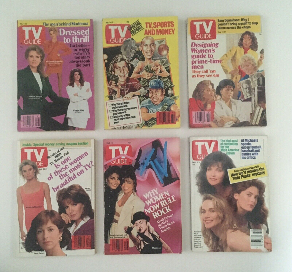 TV Guide Magazine featuring articles on fashion and celebrity insights from 1990. Title: TV Guide Magazines 1990~ 54 Issues Complete~ 4 Special Issue Fall Previews.