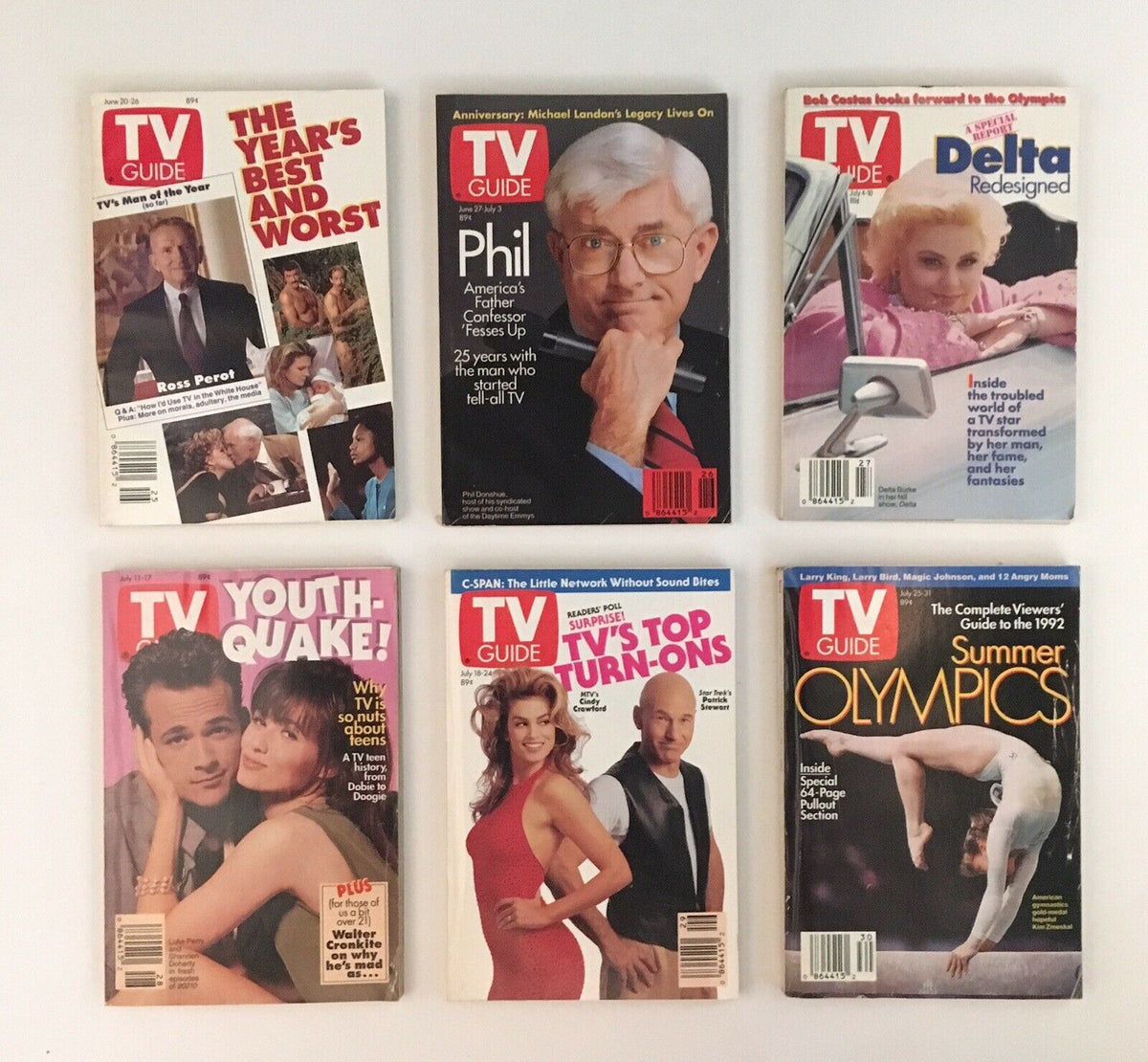 TV Guide Magazines 1992 Complete Collection - Illustrates key TV moments including the Year’s Best and Worst with images of Ross Perot and pop culture highlights from that year.