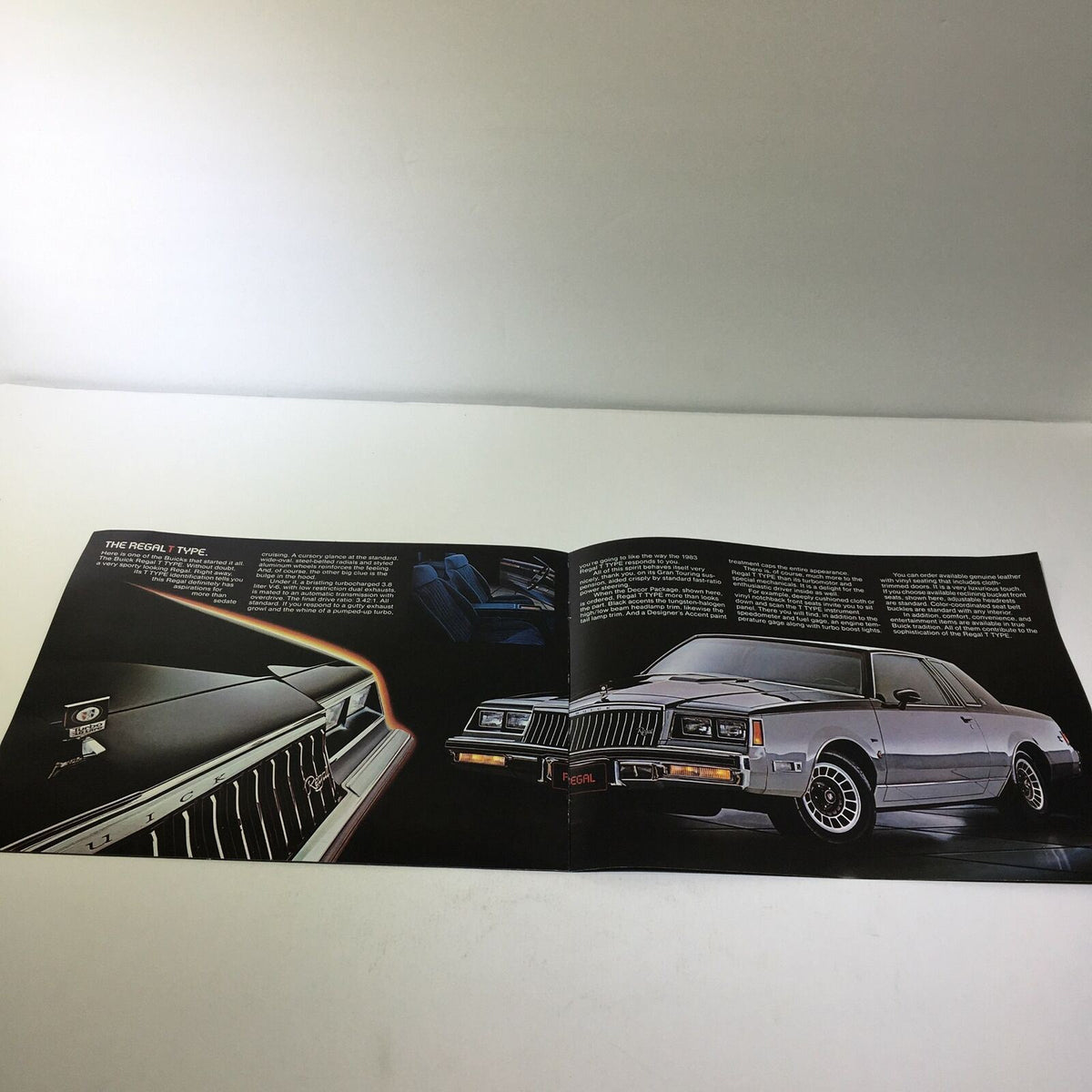 1983 The Buick T Type Skyhawk 1.8 Liter Fuel-Injected V-6 Engine Car Brochure highlighting the classic design and specifications of the Buick Regal Type model.