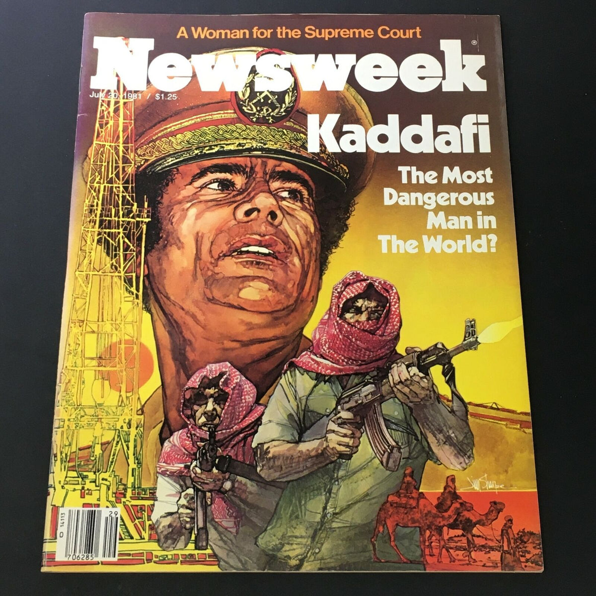 Cover of Newsweek Magazine, July 20, 1981, featuring Muammar al-Gaddafi with the headline 'The Most Dangerous Man?