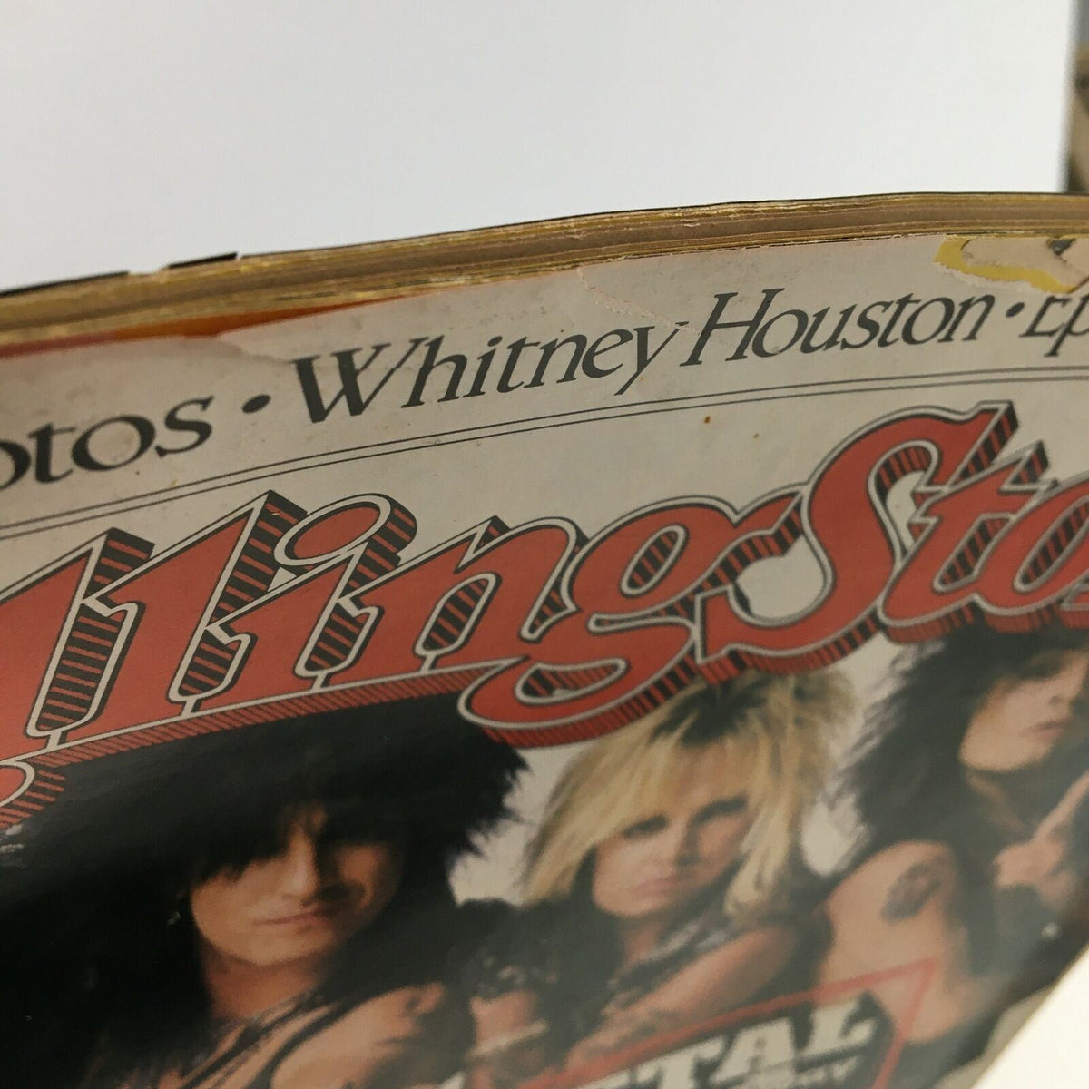 Side view of Rolling Stone Magazine August 13, 1987 showcasing Whitney Houston, with visible wear and details on the cover.