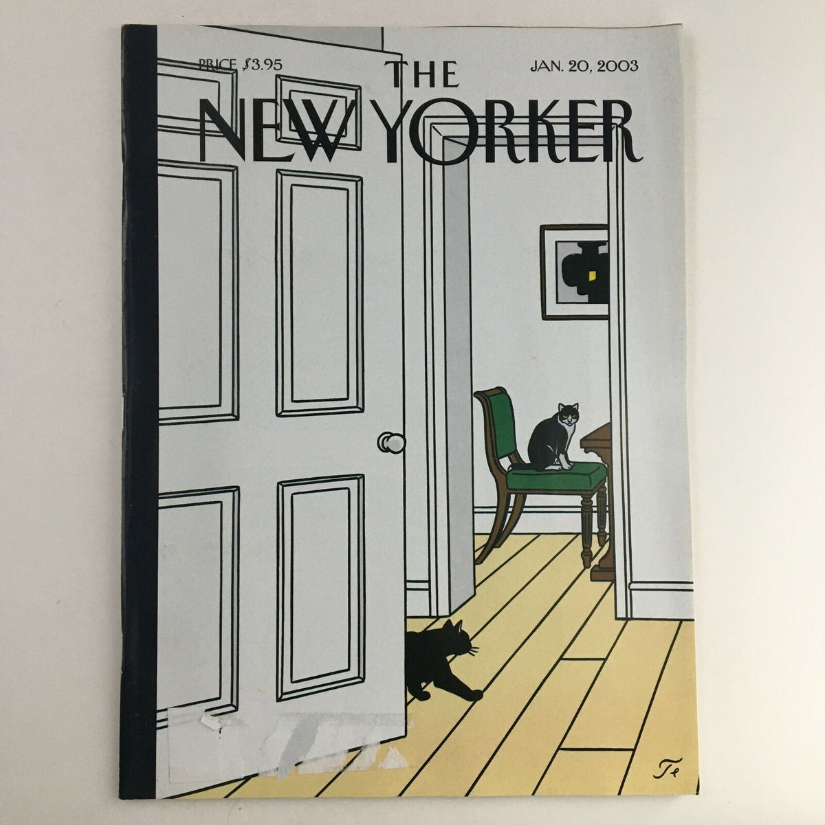 The New Yorker Magazine January 20 2003 featuring a cover illustration by Jean-Claude Floc'h, showcasing a room with a doorway, emphasizing early 2000s political themes.