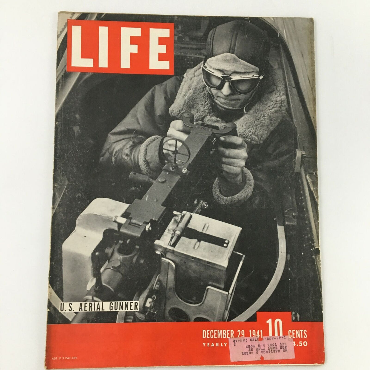 Cover of VTG Life Magazine from December 29, 1941, featuring a U.S. Aerial Gunner in action, showcasing historical military imagery.