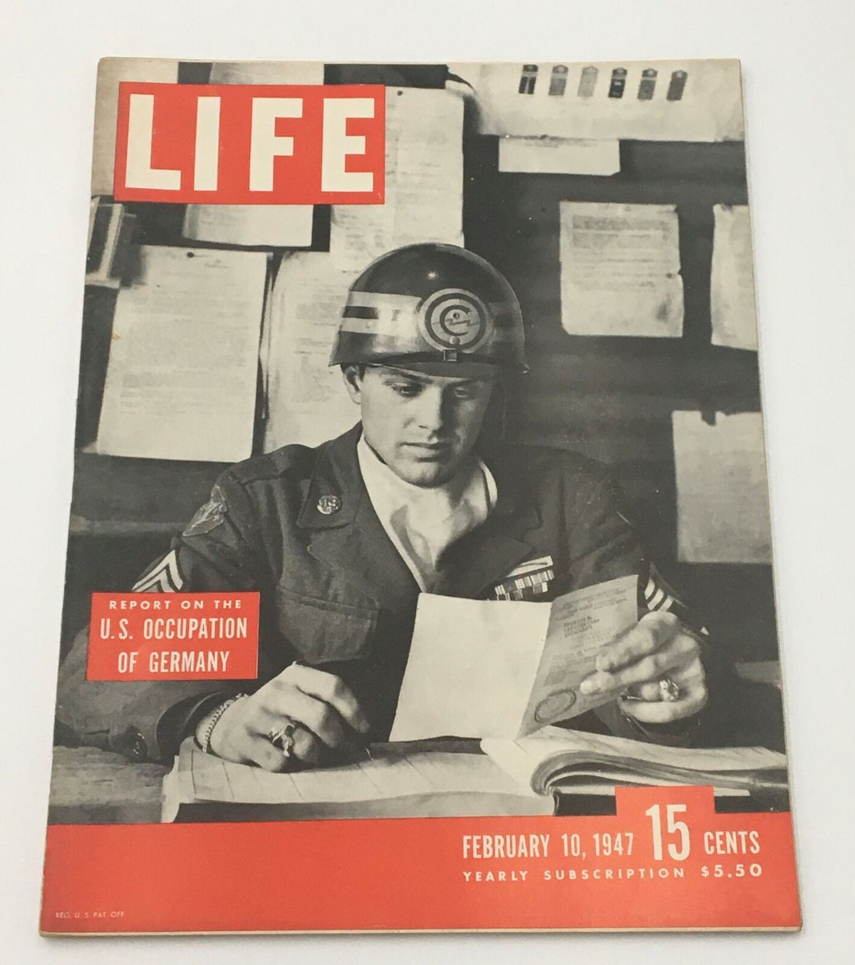Cover of VTG Life Magazine February 10 1947 featuring a U.S. soldier reading a letter, showcasing the historical context of post-war America.