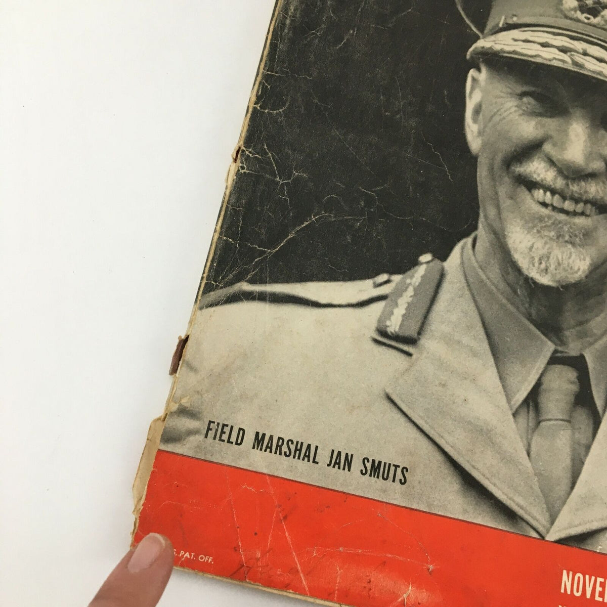 Cover of VTG Life Magazine November 8 1943 featuring Field Marshal Jan Smuts, showcasing vintage design and historical significance.
