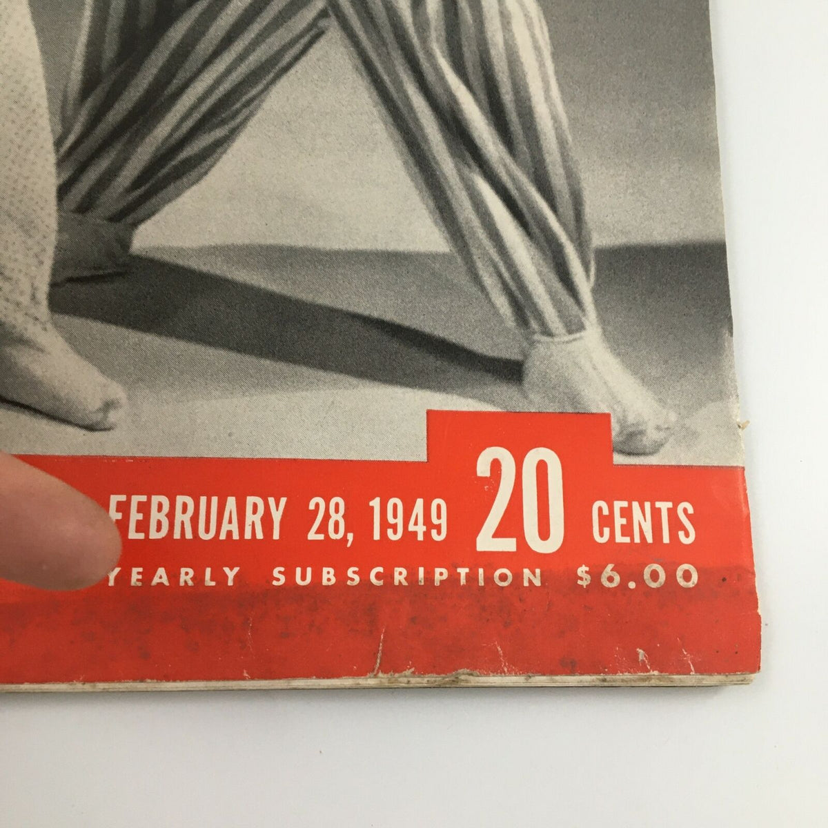 Detail of the VTG Life Magazine February 28, 1949 showcasing the publication date and pricing information.