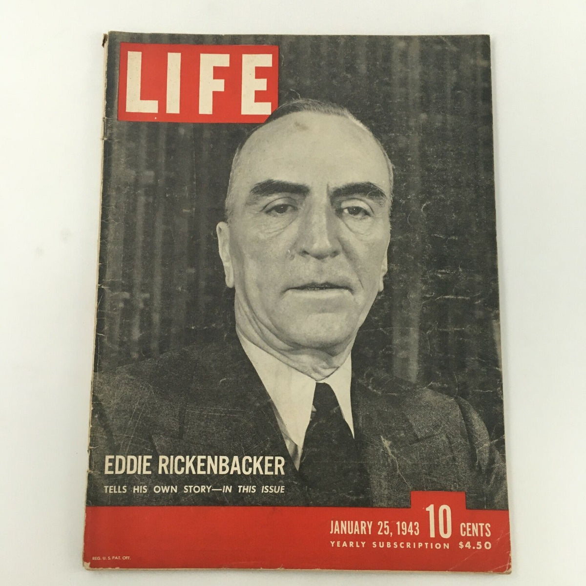 Life Magazine January 25, 1943: Eddie Rickenbacker’s Story, Newsstand Edition, Good Condition